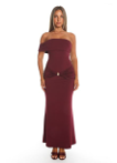 Plum one-sleeve maxi dress